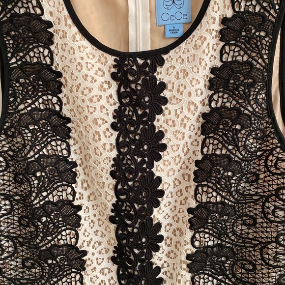 CeCe white and black lace dress, sz 4 - Picture 4 of 4